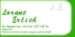 lorant erlich business card